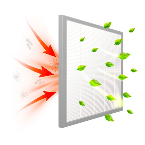 Detail HEPA H13 filtru robotického vysavače TESLA RoboStar iQ550 zachycující alergeny a prach.