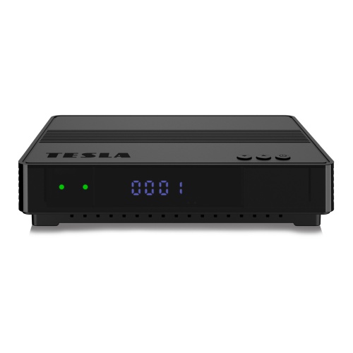 Přední pohled na TESLA HYbbRID TV TH210 v zapnutém režimu