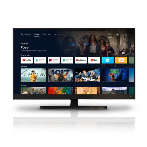 Obrazovka s aplikacemi pro Android TV.