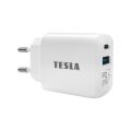 TESLA Power Charger T220 - duální rychlonabíječka 25 W PD 3.0/PPS (bílá barva)