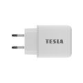 TESLA Power Charger T220 - duální rychlonabíječka 25 W PD 3.0/PPS (bílá barva)