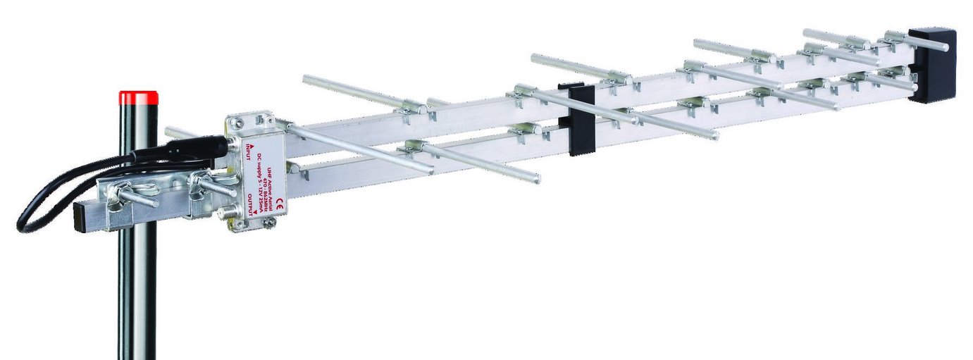 Levně TESLA TE‒2800 PW - venkovní anténa pro DVB‒T2 signál, 470‒790 MHz, 9 dBi, aktivní zesilovač, montážní SET