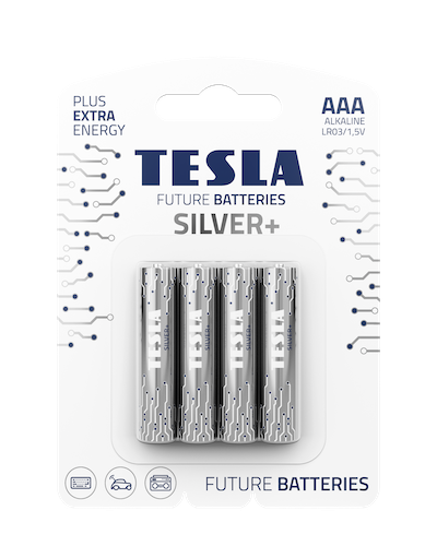 Levně TESLA SILVER+ AAA - alkalická baterie LR03, jednorázová, 4ks