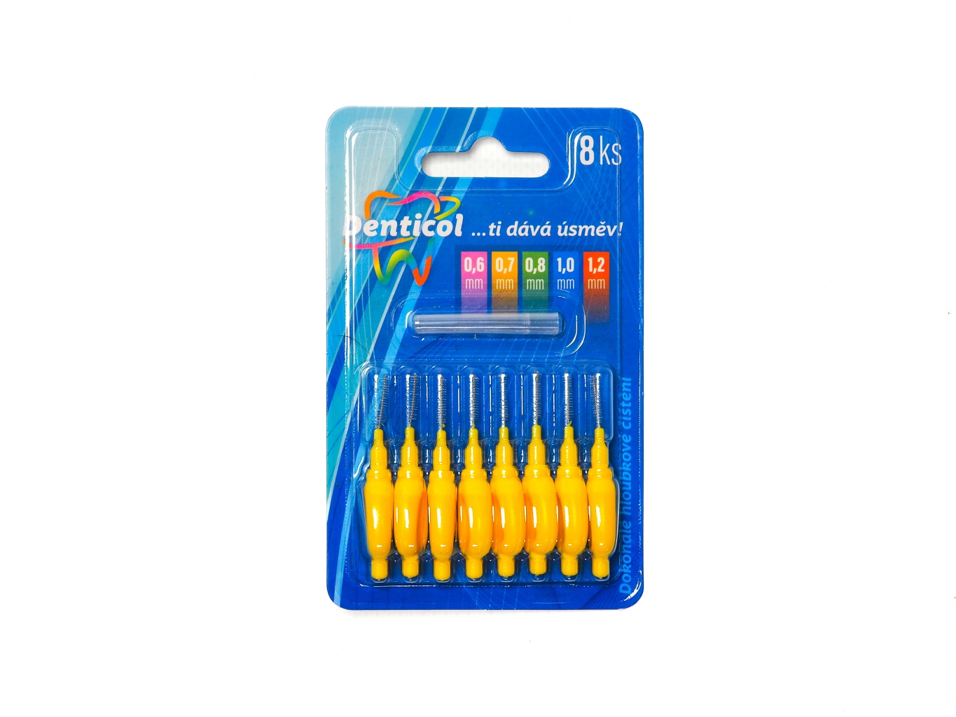 Levně Denticol P01 vel. 0,7 mm - mezizubní kartáček s plochou rukojetí, 8ks