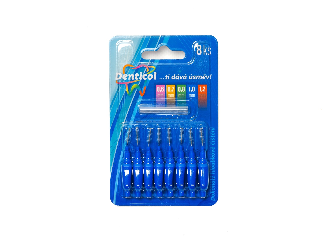 Levně Denticol P01 vel. 1 mm - mezizubní kartáček s plochou rukojetí, 8ks