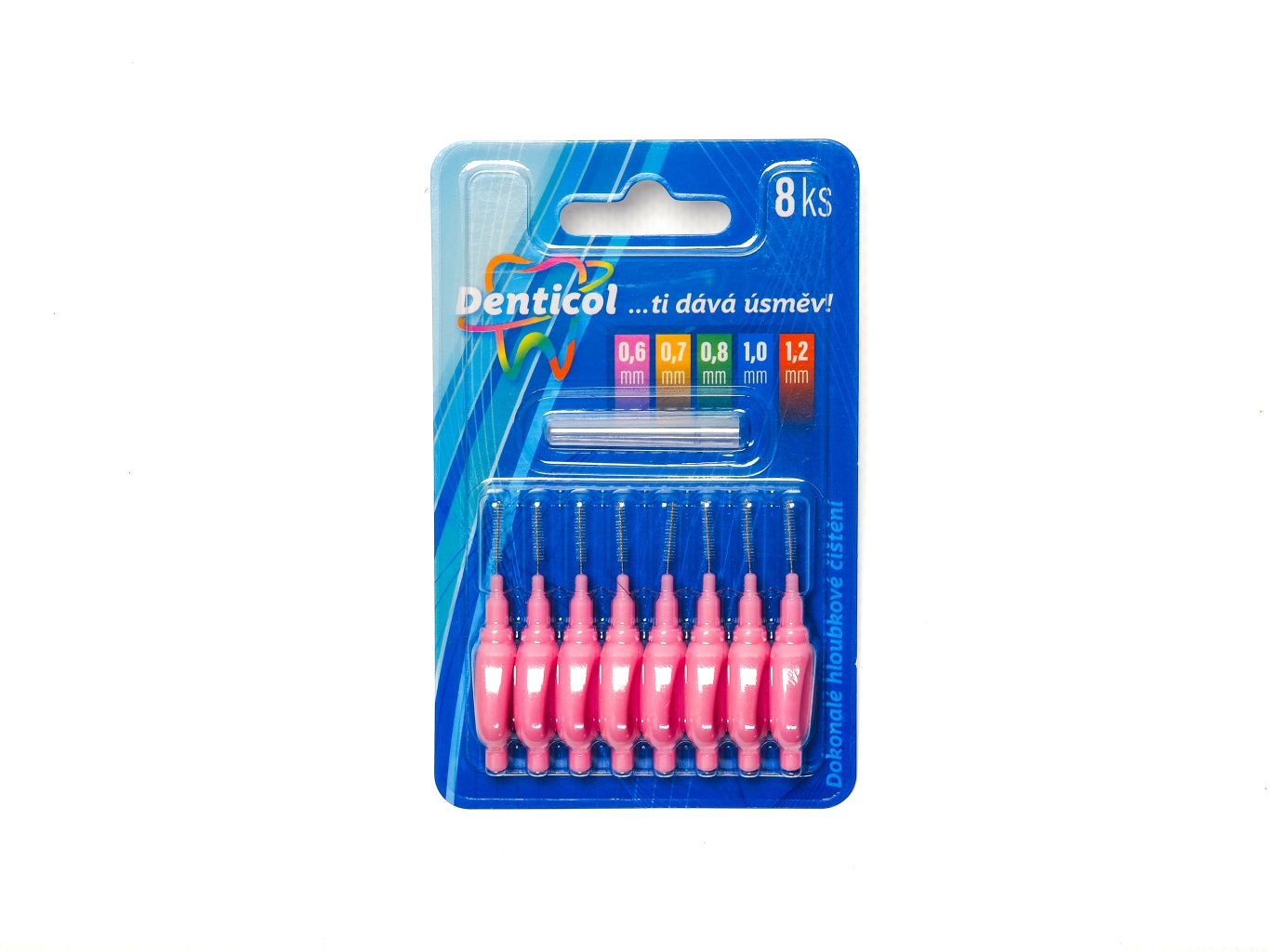 Levně Denticol P01 - mezizubní kartáček s plochou rukojetí, 8ks
