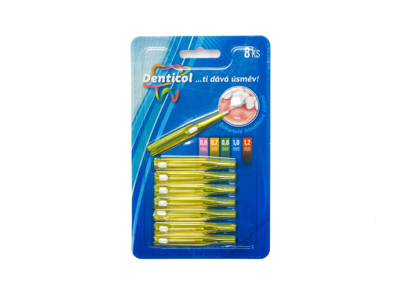 Levně Denticol V01 vel. 0,7 mm - mezizubní kartáček vysouvací, 8ks