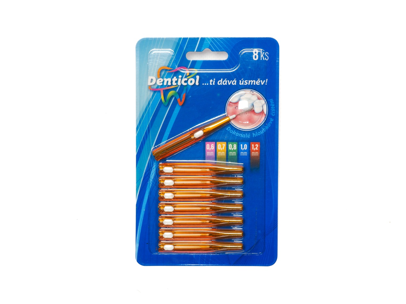 Levně Denticol V01 vel. 1,2 mm - mezizubní kartáček vysouvací, 8ks