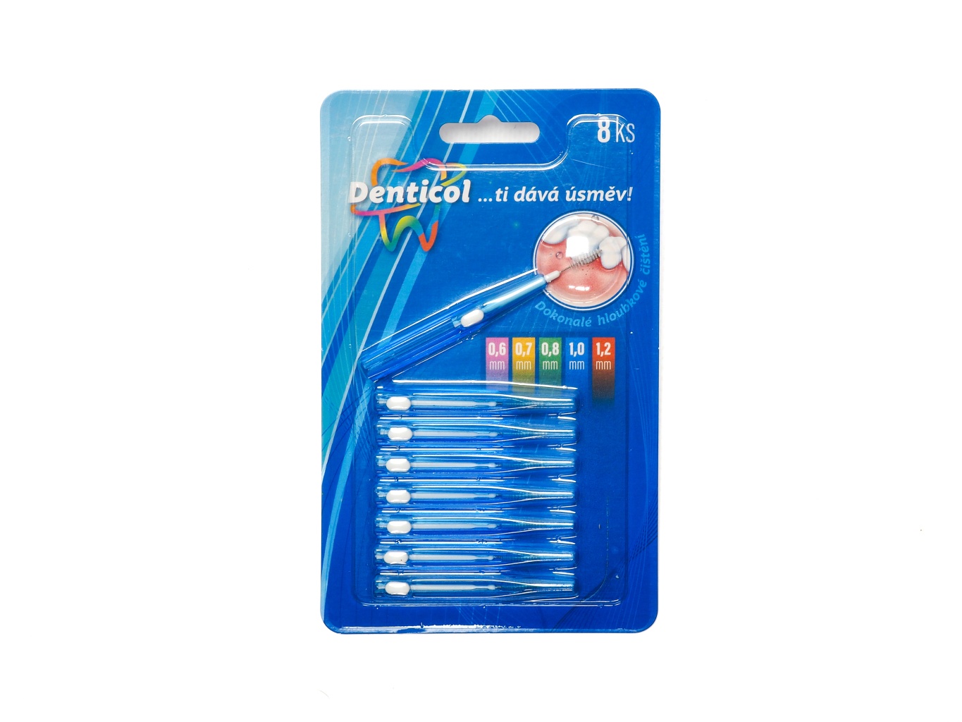Levně Denticol V01 vel. 1 mm - mezizubní kartáček vysouvací, 8ks