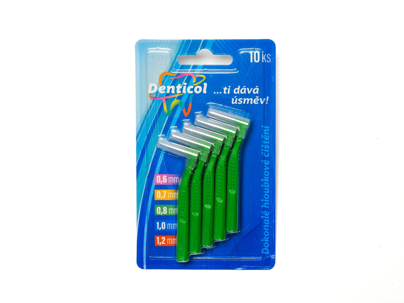 Levně Denticol Z01 vel. 0,8 mm - mezizubní kartáček zahnutý, 10ks