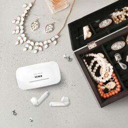 TESLA Sound EB20 - bezdrátová Bluetooth sluchátka (Luxury White), zánovní