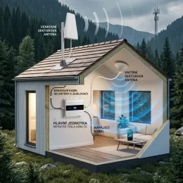 TESLA GSM‒LTE - sada zesilovač/opakovač GSM signálu (900/1800 MHz)
