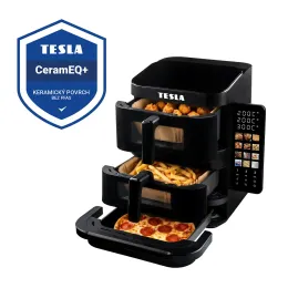 TESLA AirCook TrioZone Q636 XXL - multifunkční třízónová digitální horkovzdušná fritéza, zánovní