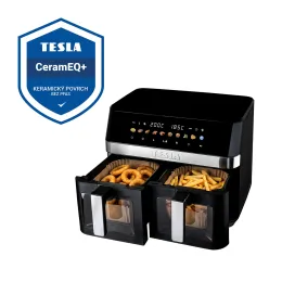 TESLA AirCook DualZone Q787 XXL Deluxe - multifunkční duální digitální horkovzdušná fritéza 2v1