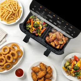 TESLA AirCook DualHeat QD464 XXL - multifunkční duální digitální horkovzdušná fritéza