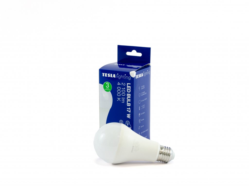 Levně TESLA BL271740–1 - LED bulb žárovka E27, 17W, 2100 lm, 4000K, denní bílá