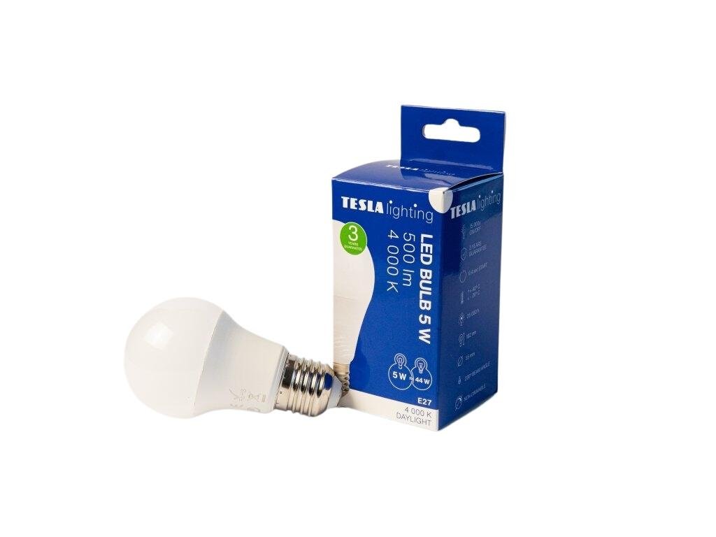 Levně TESLA BL270540–8 - LED bulb žárovka E27, 5W, 500 lm, 4000K, denní bílá