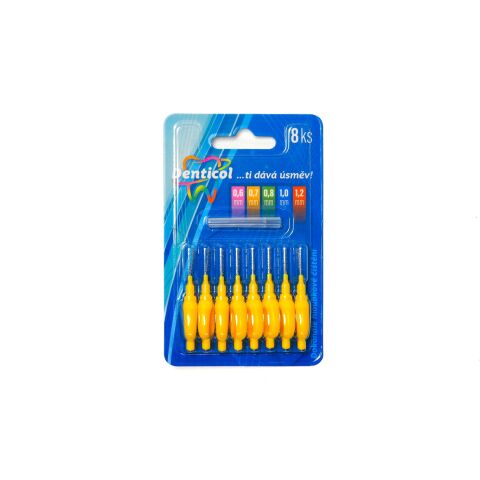 Denticol P01 vel. 0,7 mm - mezizubní kartáček s plochou rukojetí, 8ks