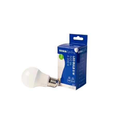 TESLA BL270540–8 - LED bulb žárovka E27, 5W, 500 lm, 4000K, denní bílá
