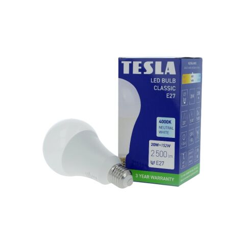 TESLA BL272040–8 - LED bulb žárovka E27, 20W, 2500 lm, 4000K, denní bílá