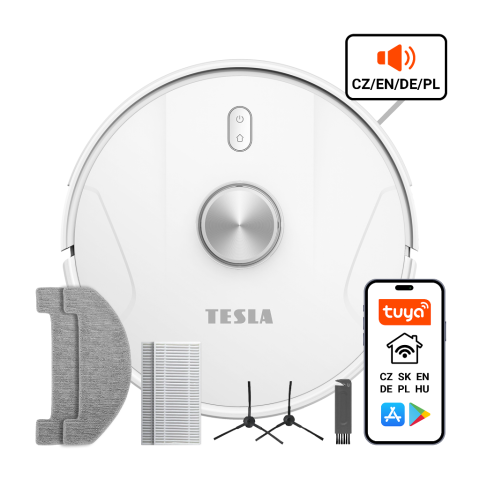 TESLA RoboStar iQ700 - laserový robotický vysavač (bílá barva), rozbaleno
