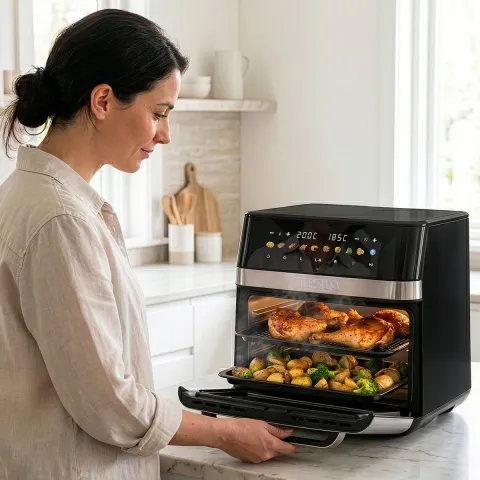 TESLA AirCook DualZone Q787 XXL Deluxe - duální horkovzdušná fritéza 2v1