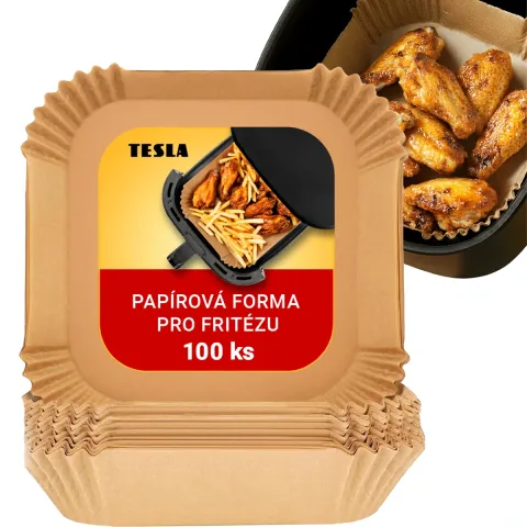 TESLA AirCook QB2058 - papírová forma pro horkovzdušnou fritézu 20 x 20 cm (100 ks)
