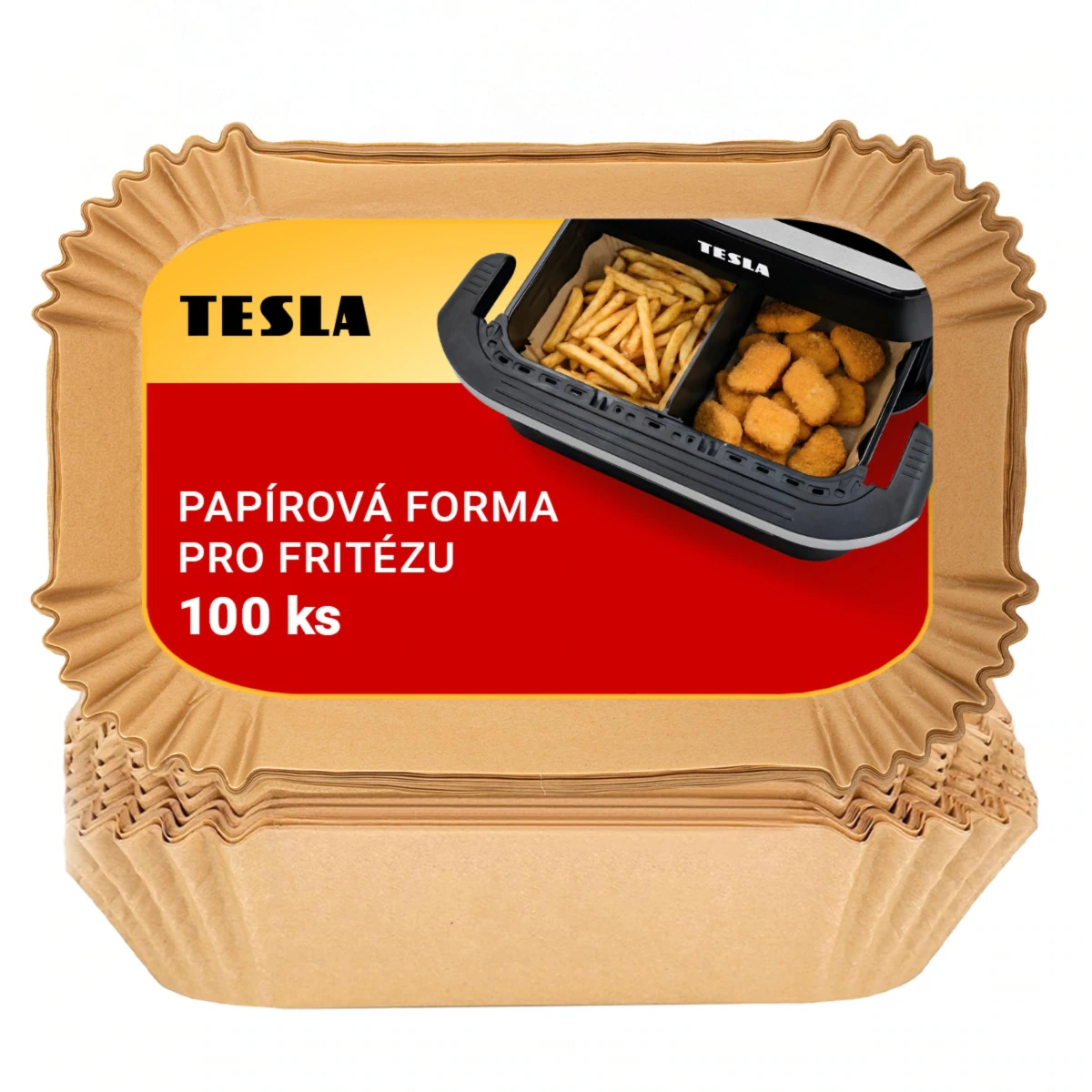 Levně TESLA AirCook QB2065 - papírová forma pro horkovzdušnou fritézu 22 x 14 cm (100 ks)