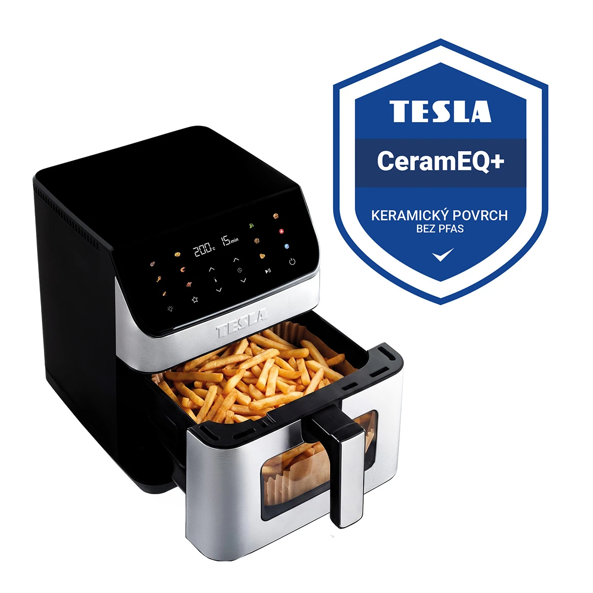 TESLA AirCook DualHeat QD65 XXL - multifunkční duální digitální horkovzdušná fritéza