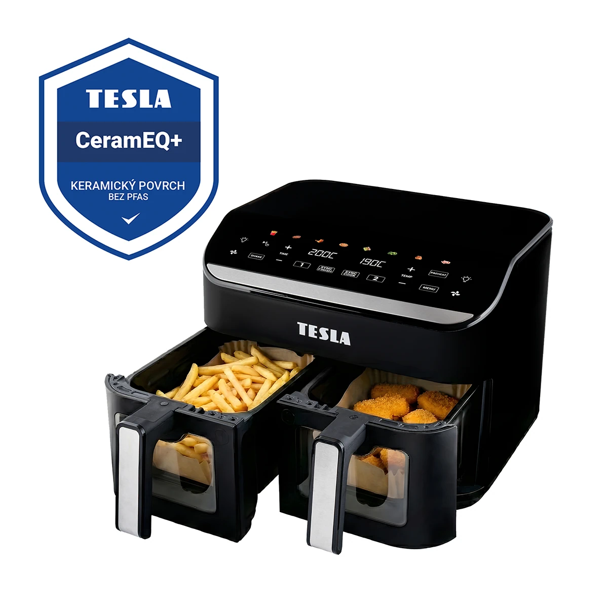 Levně TESLA AirCook DualHeat QD464 XXL - multifunkční duální digitální horkovzdušná fritéza