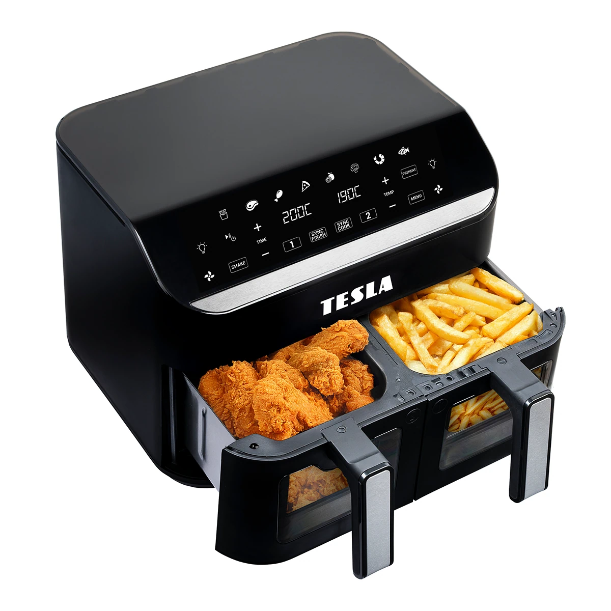 Levně TESLA AirCook DualZone Q460 XXL - multifunkční duální digitální horkovzdušná fritéza, rozbaleno