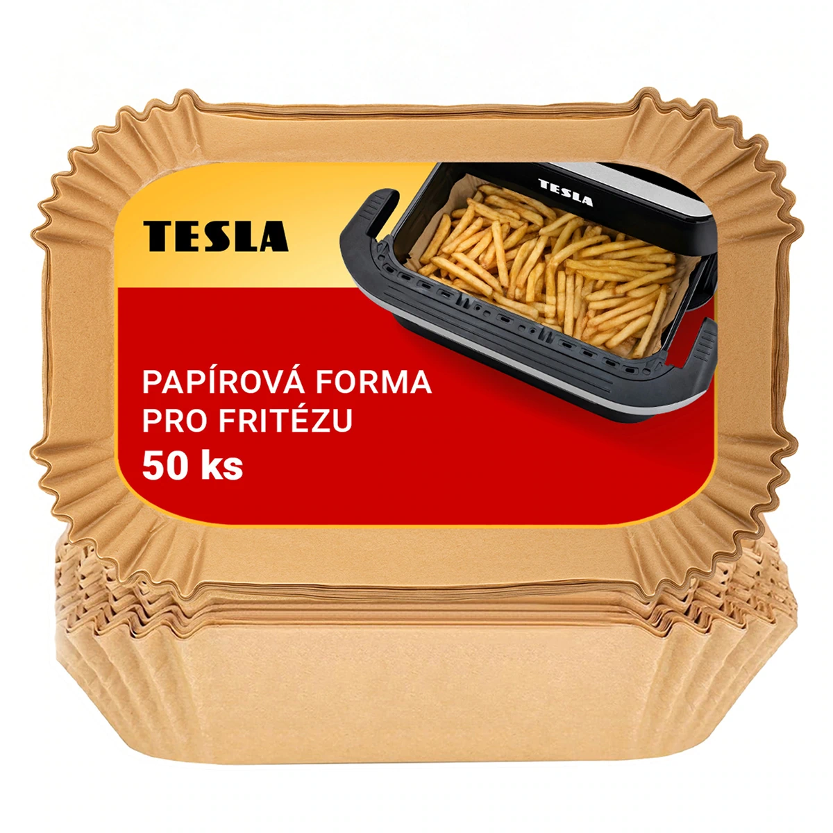 Levně TESLA AirCook QB2075 - papírová forma pro horkovzdušnou fritézu 32 x 22 cm, 50 ks (AIRCKQB2075PLE)
