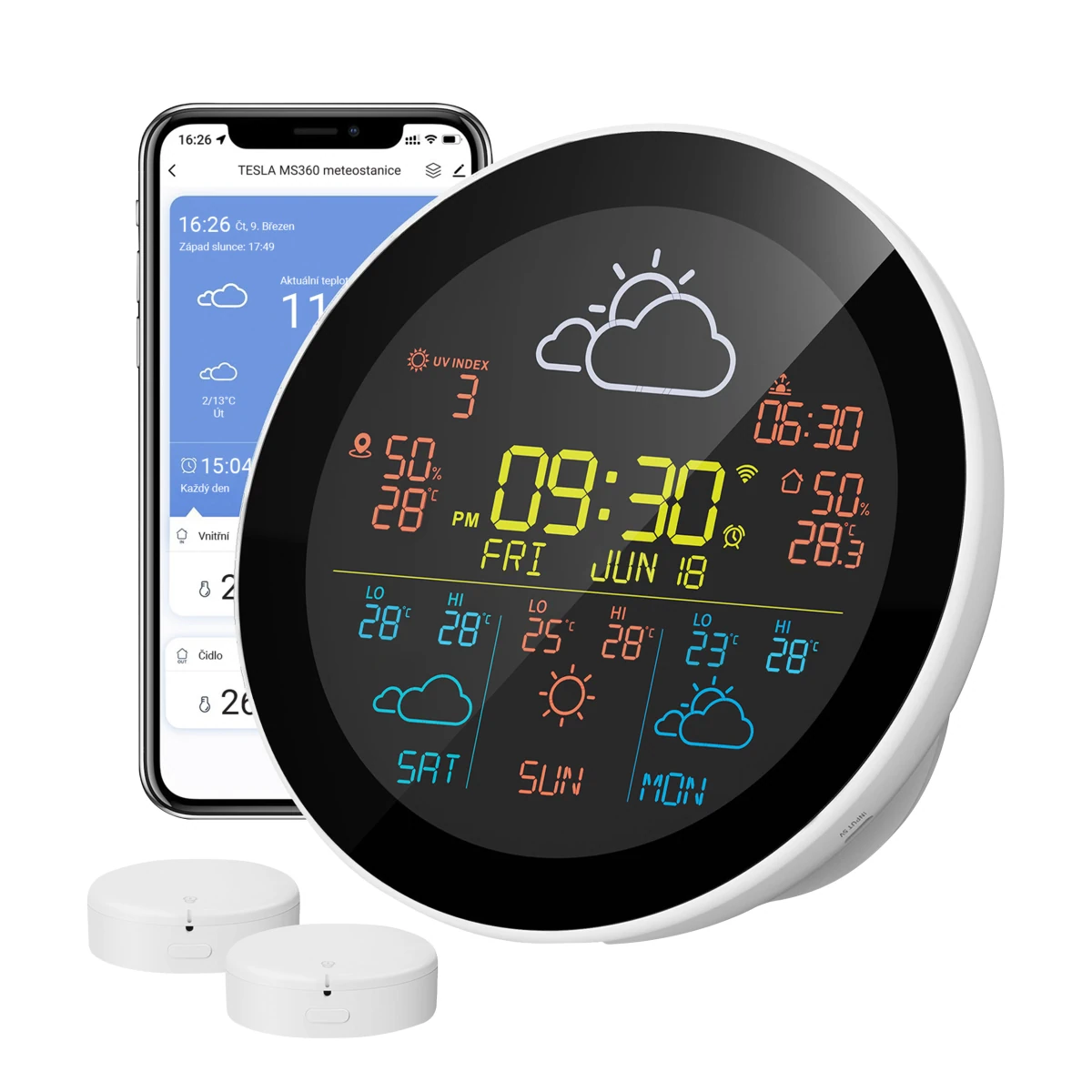 Levně TESLA Device MS360se - chytrá WiFi meteostanice s externím senzorem
