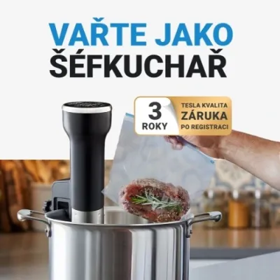 Šťavnaté maso a dokonalé výsledky bez kuchařského kurzu - TESLA SousVide Stick MD400