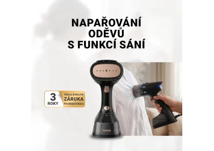 Žehlení bez žehličky? TESLA AeroGrip Steamer EA404 kombinuje páru s aktivním sáním 👗