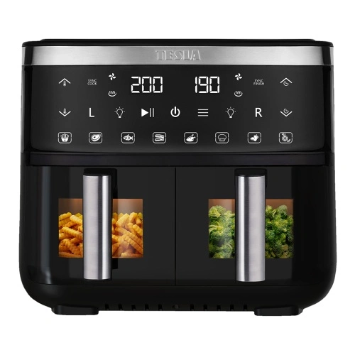 TESLA AirCook DualZone Q450 XXL - multifunkční duální digitální horkovzdušná fritéza