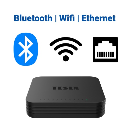 TESLA MediaBox XG500 s ikonami Bluetooth, Wifi a Ethernetu